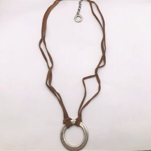 American Eagle Outfitters Silver and Brown Double-Strand Necklace